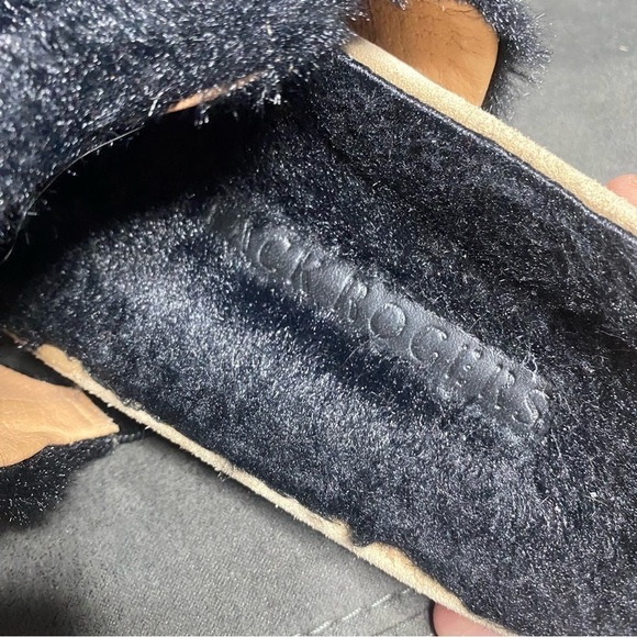 Jack Rogers Lauren Slide Sandals Black Faux Fur - Picture 6 of 9